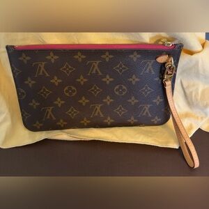 Louis Vuitton Monogram Neverfull MM GM Pochette Fuchsia
